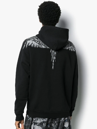 Shop Marcelo Burlon County Of Milan Wings Print Hoodie In Black