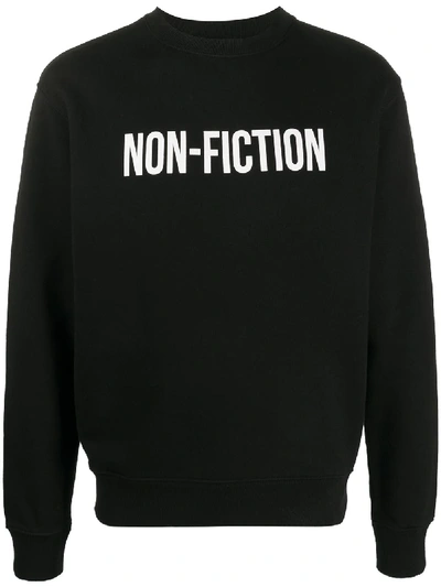 NON FICTION SLIM CREWNECK BLACK WHITE