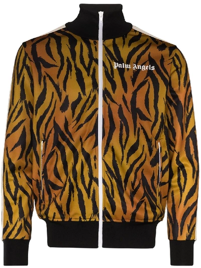 Shop Palm Angels Tiger-print Track Jacket In Black