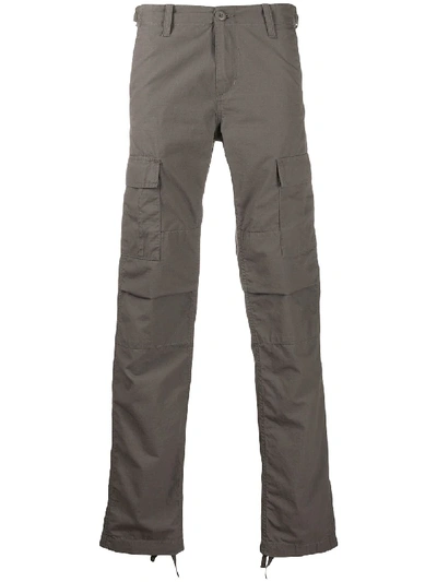 Shop Carhartt Multi-pocket Straight-leg Trousers In Grey