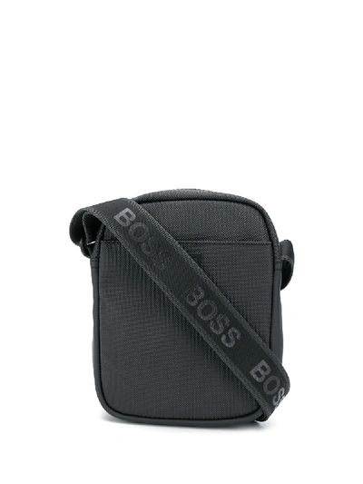 Shop Hugo Boss Logo-jacquard Messenger Bag In Black