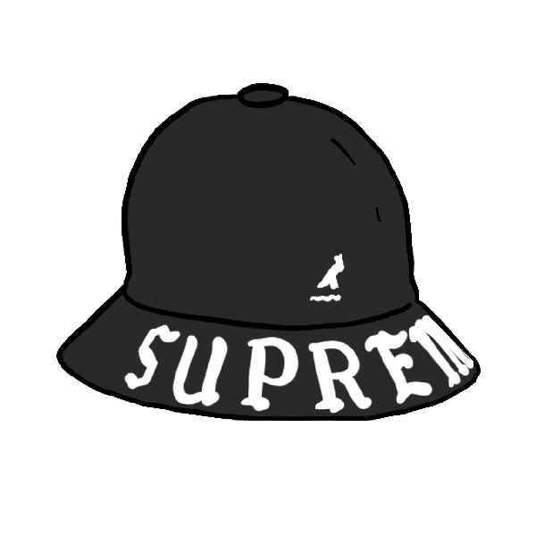 supreme hat black and white