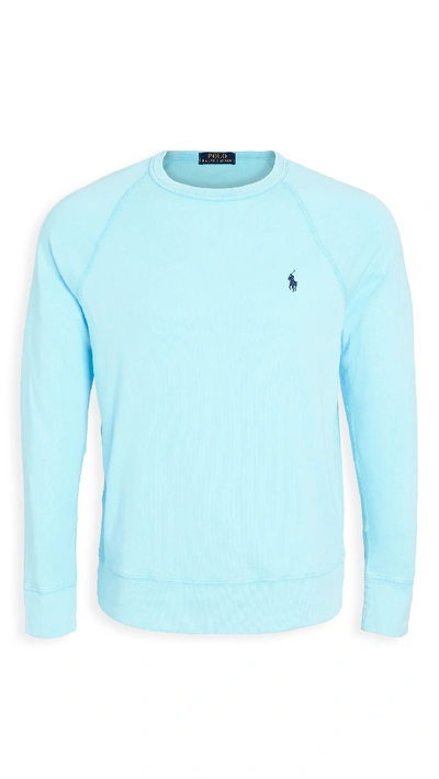 Shop Polo Ralph Lauren Spa Terry Sweatshirt In Blue