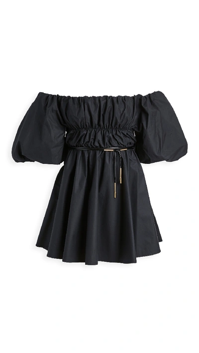 Shop Ellery Freedom Off Shoulder Puffed Sleeve Dress In Black