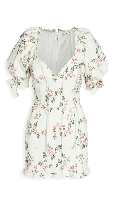 Shop For Love & Lemons Rose Stripe Mini Dress In Ivory