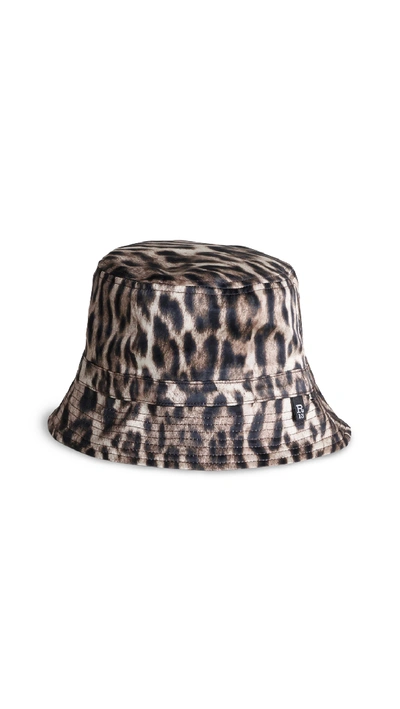 Shop R13 Reversible Bucket Hat In Leopard W/ Khaki