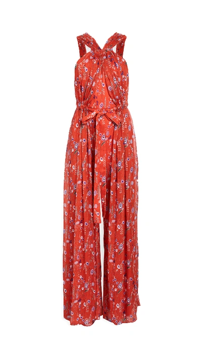 Shop Alexis Janina Jumpsuit In Red Bouquet