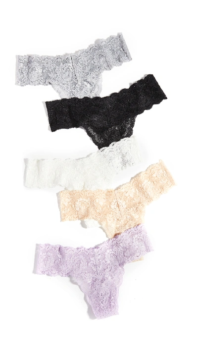 Shop Cosabella Never Say Never Cutie Thong 5 Pack In B/bl/dg/mi/tl