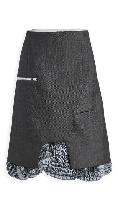 Shop Toga Wool Mohair Bonding Skirt In Light Gray