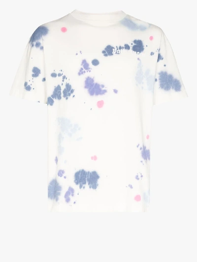 Shop Palm Angels Tie-dye Cotton T-shirt In White