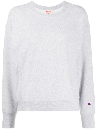 Shop Champion Long-sleeve Sweatshirt In Grey