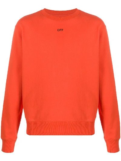 Shop Off-white Stencil Slim-fit Sweatshirt In Orange
