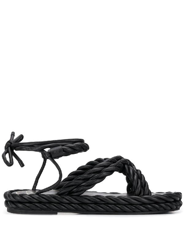 black rope sandals