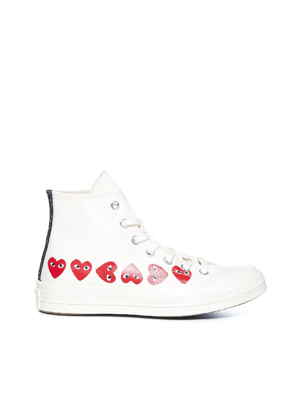 Comme Des Garçons Play Comme Des Garcons Play Off-white Converse Edition Multiple  Hearts Chuck 70 High Sneakers In 2 Offwhite | ModeSens