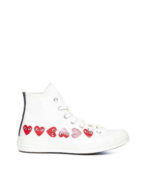 Comme Des Garcons Play X Converse Chuck Taylor Multi Heart 1970s High Top Sneakers In White Modesens