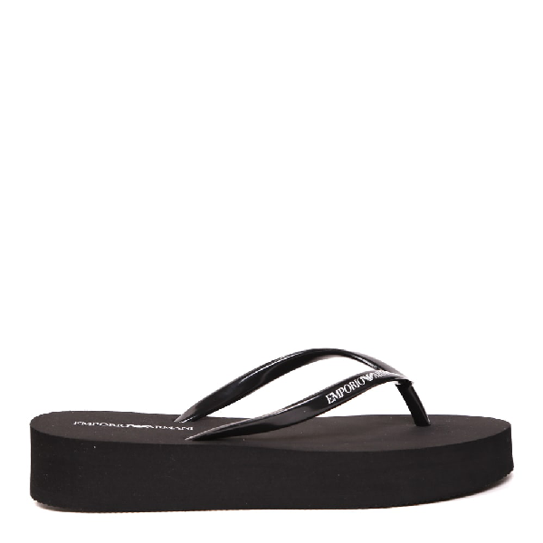 black platform flip flop sandals
