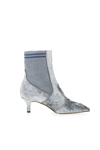 Shop Emanuela Caruso Gray Chenille Ankle Boots