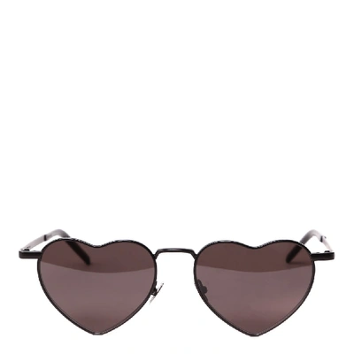 Shop Saint Laurent Loulou Sl 301 Metal Sunglasses In Black