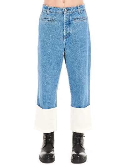 Shop Loewe Fisherman Jeans In Blue Denim