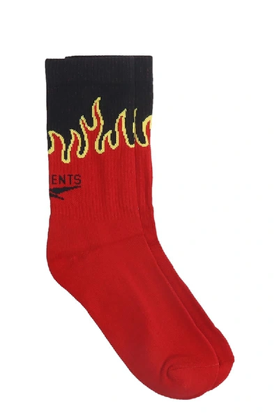 Shop Vetements Socks In Red Cotton