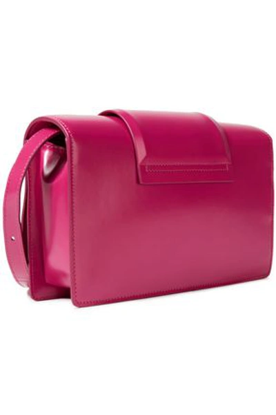 Shop Givenchy Infinity Flap Chain-trimmed Leather Shoulder Bag In Fuchsia