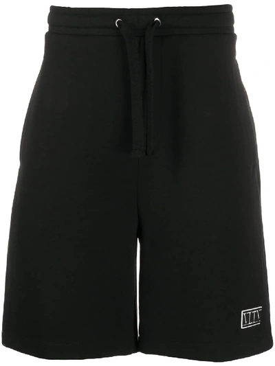 Shop Valentino Vltn Patch Track Shorts In Black