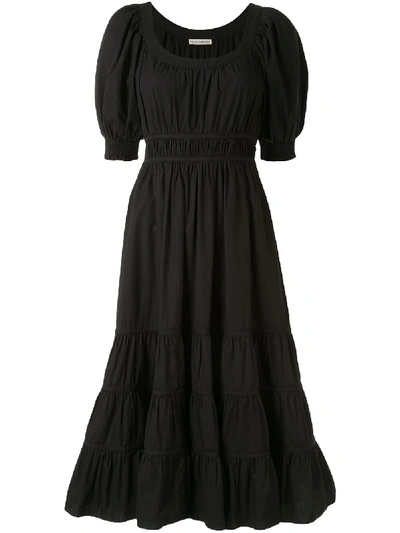 Shop Ulla Johnson Juniper Puff-sleeve Dress In Black