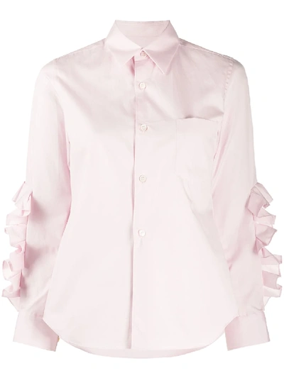 Shop Comme Des Garçons Comme Des Garçons Ruffle-sleeved Shirt In Pink