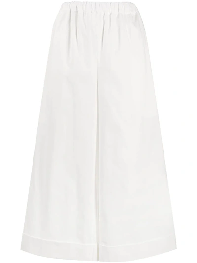 Comme Des Garçons Cropped Wide-leg Trousers In White