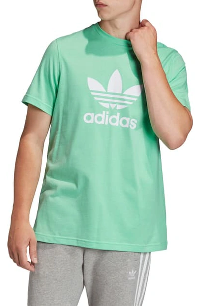Shop Adidas Originals Trefoil Graphic T-shirt In Prism Mint