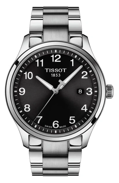 Shop Tissot Gent Xl Classic Bracelet Watch, 42mm In Silver/ Black/ Silver