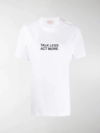 Shop Natasha Zinko Talk Less Act More T-shirt In White