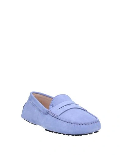 Tod's Woman Loafers Lilac Size 6.5 Soft Leather In Lilac