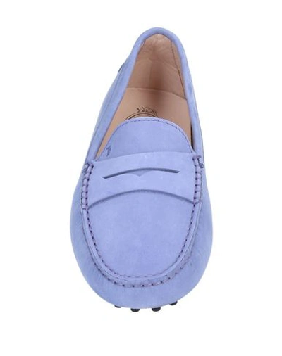 Tod's Woman Loafers Lilac Size 6.5 Soft Leather In Lilac