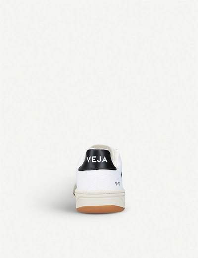 Shop Veja V-12 Leather Trainers In White%2fblk