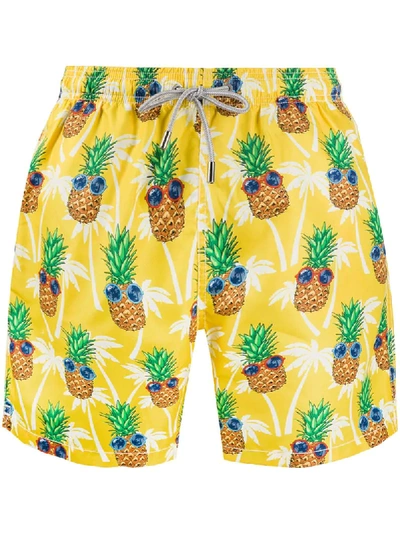 Shop Mc2 Saint Barth Badeshorts Mit Geldscheine-print In Yellow