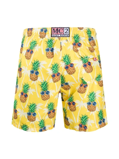 Shop Mc2 Saint Barth Badeshorts Mit Geldscheine-print In Yellow