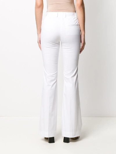 Shop Brag-wette Mid-rise Flared Trousers In White