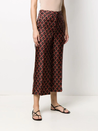 Shop Alberto Biani Jacquard Print Cropped Trousers In Black