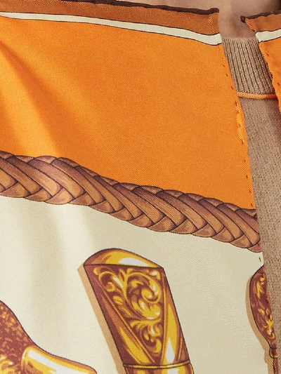 Shop Burberry Printed Shawl In Orange