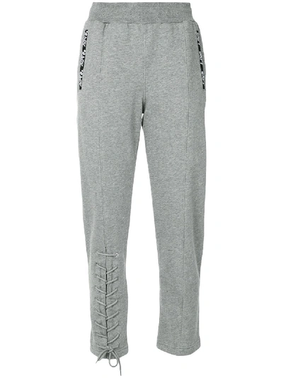 Shop Bapy Lace-up Detail Track Pants In Grey