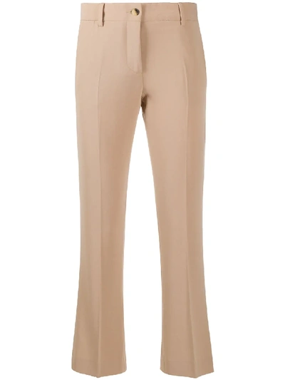 Alberto Biani Turn-up Cuff Cropped Trousers In Brown