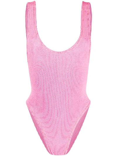 Shop Reina Olga High-leg Swimsuit In Pink