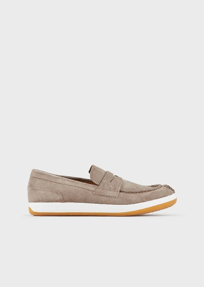 Shop Emporio Armani Loafers - Item 11892528 In Dove Grey