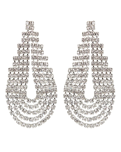 Shop Elizabeth Cole West Crystal Statement Earrings In Clear