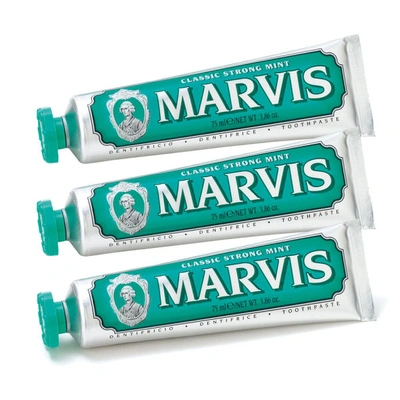 Shop Marvis Classic Strong Mint Toothpaste Bundle (3x85ml, Worth $31.50)