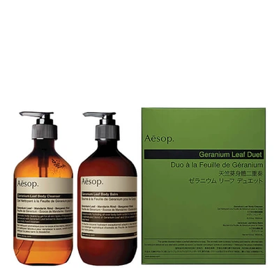 Shop Aesop Geranium Leaf Body Cleanser And Balm Duet (worth $142)