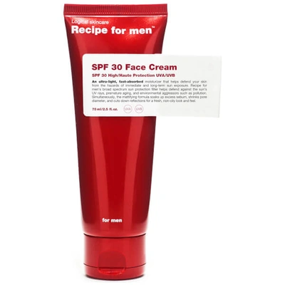 Shop Recipe For Men Spf 30 Face Cream 75ml