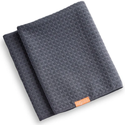 Shop Aquis Hair Towel Waffle Luxe Moody Gray In Grey