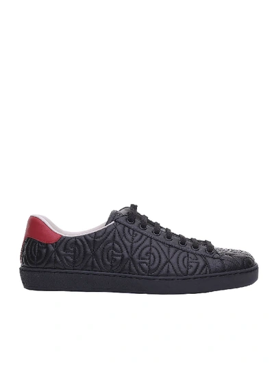 Shop Gucci Quilted Ace Sneakers In Black